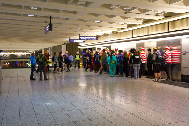 I heard &quot;everybody group together for a group photo&quot; and as they slowly moved to do so, I snapped a photo of them with only one person noticing.  No clue what they were doing.