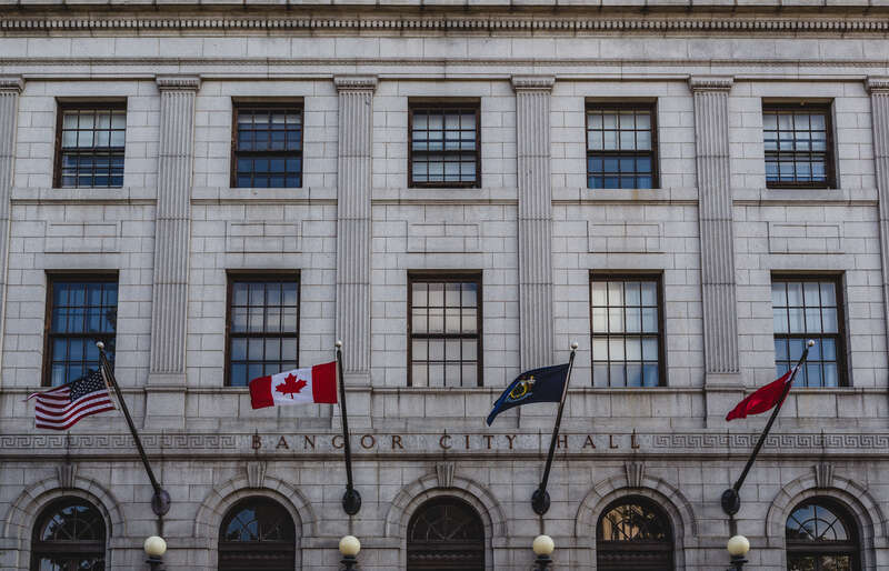 Bangor City Hall, at 73 Harlow Street in Bangor, Maine.