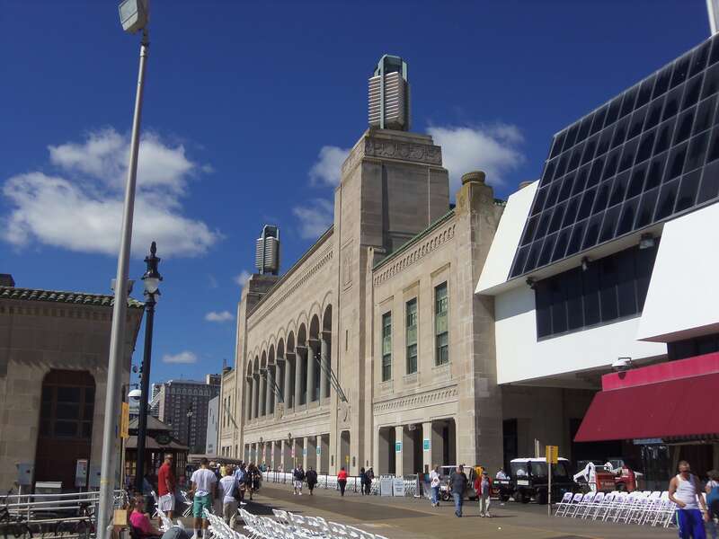 Boardwalk Hall, formerly known as the Atlantic City Convention Hall, Georgia and Mississippi Aves. and the Boardwalk Atlantic City