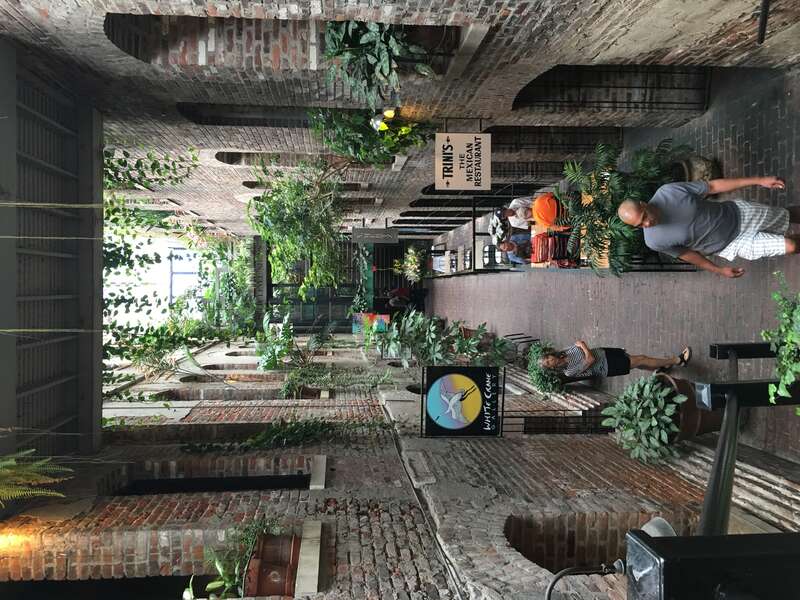 A brick indoor alleyway taken at The Old Market in Omaha, Nebraska.