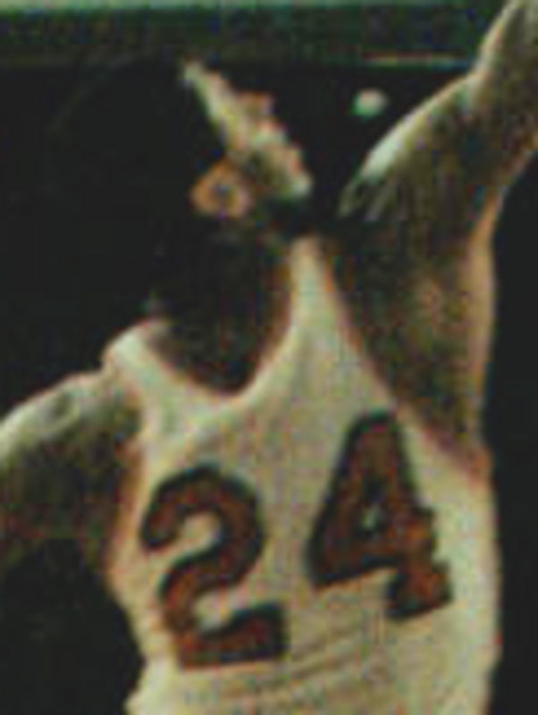 Houston's Don Chaney (#24) attempts to block a shot at the Astrodome in Houston during the 1968 Game of the Century