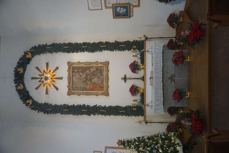 The interior of the Silent Night Memorial Chapel in Frankenmuth, Michigan (United States).