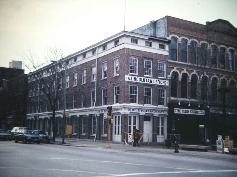 Springfield, Illinois, where Lincoln practiced law and served in legislature, digital copy of slide. Complete indexed photo collection at WorldHistoryPics.com.