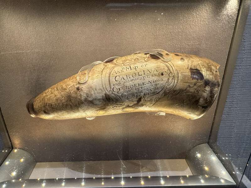 Powder horn used by James Grant during the Grant Expedition