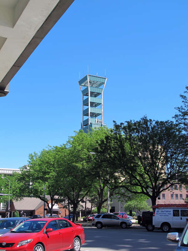 Old Lincoln Telephone &amp;amp; Telegraph microwave tower, as seen from the west-northwest at 1314 &quot;N&quot; Street, Lincoln Nebraska.