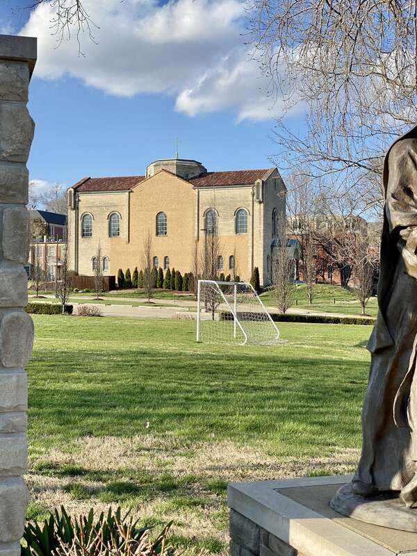 Built in 1951-1952 and internally finished in 1966, this Romanesque Revival-style building is now the Shrine of Saint Philippine Duchesne, and was originally intended to be a larger structure, with a nave to the south having never been completed, the