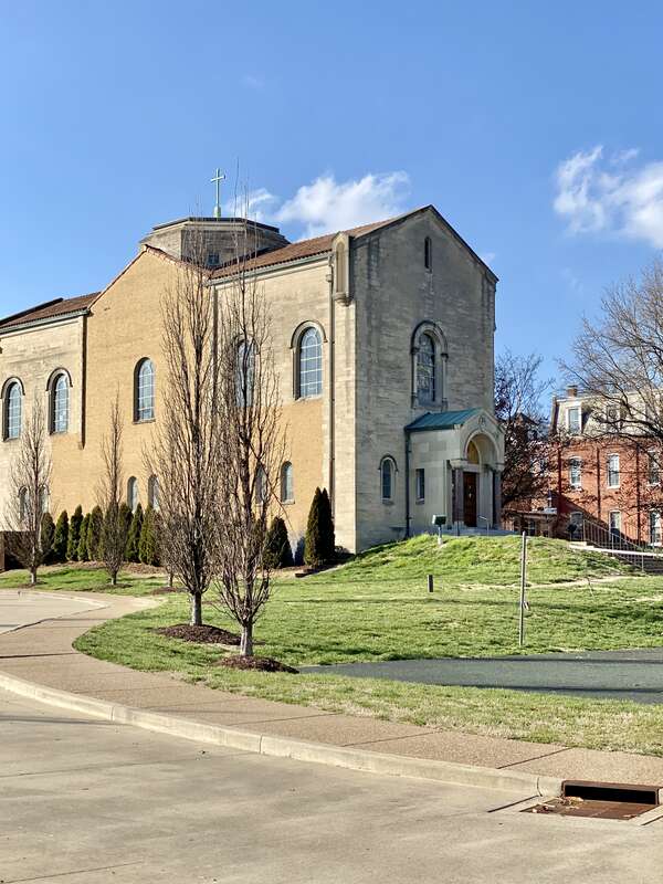 Built in 1951-1952 and internally finished in 1966, this Romanesque Revival-style building is now the Shrine of Saint Philippine Duchesne, and was originally intended to be a larger structure, with a nave to the south having never been completed, the