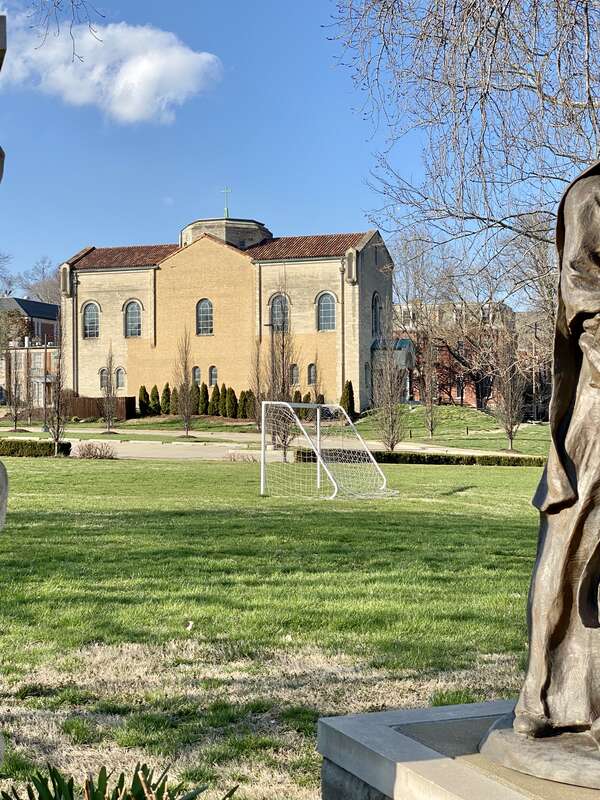 Built in 1951-1952 and internally finished in 1966, this Romanesque Revival-style building is now the Shrine of Saint Philippine Duchesne, and was originally intended to be a larger structure, with a nave to the south having never been completed, the