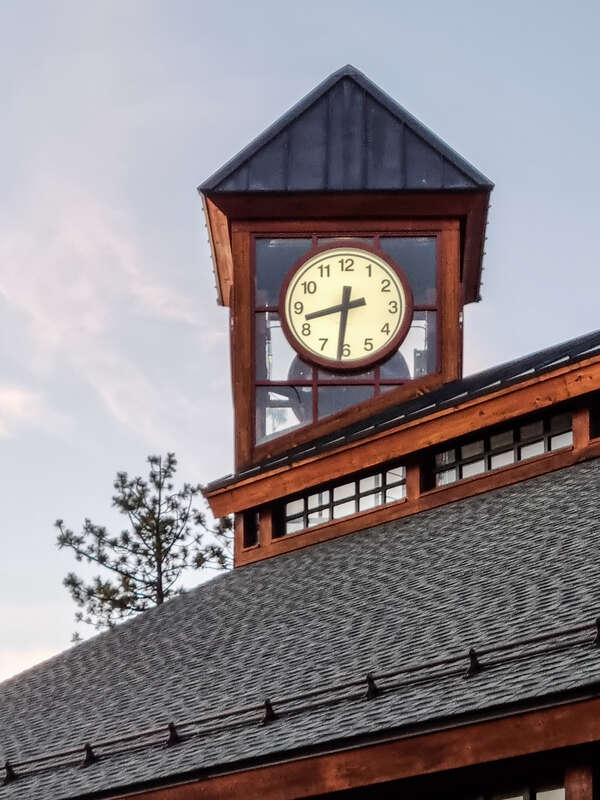 Clock tower at Heavenly Mountain Resort in South Lake Tahoe, California, USA