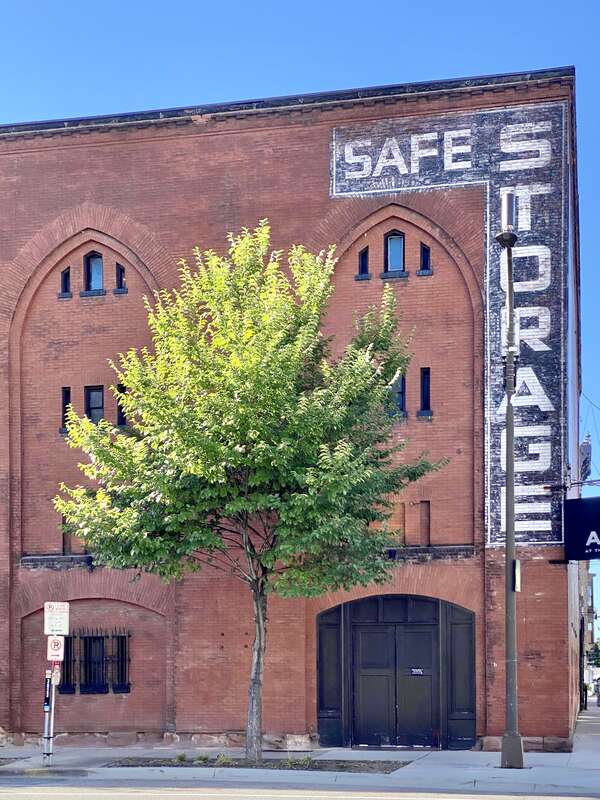 Built in 1889, this warehouse was originally designed by Edward S. Stebbins for the Realty Company.  Renovated in 1902-1906 under the direction of Cass Gilbert, the building was modified to its present Gothic Revival-style appearance.  Also known as
