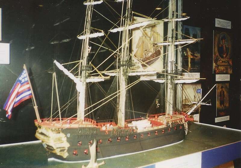 A model of a ship at the United States Naval Academy in Annapolis, Maryland (United States).