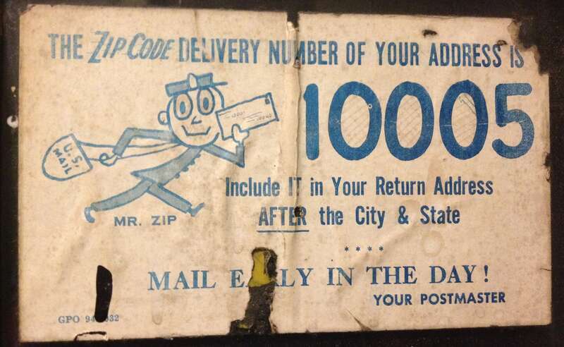 United States Postal Service advertisement for ZIP Code 10005.