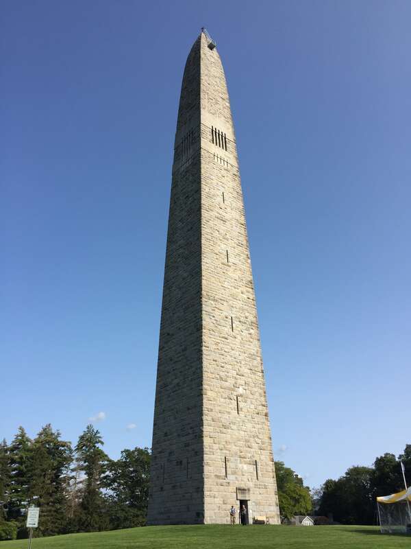 View of the Bennington Battle Monument from the northwest side in Bennington, Bennington County, Vermont