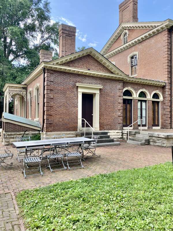 Built in 1854-1857, this Italianate-style mansion, known as Ashland, was designed by Thomas Lewinski for James Brown Clay, using the foundations and layout of an earlier house on the same site.  The previous house was the home of Henry Clay, a