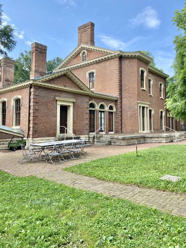 Built in 1854-1857, this Italianate-style mansion, known as Ashland, was designed by Thomas Lewinski for James Brown Clay, using the foundations and layout of an earlier house on the same site.  The previous house was the home of Henry Clay, a