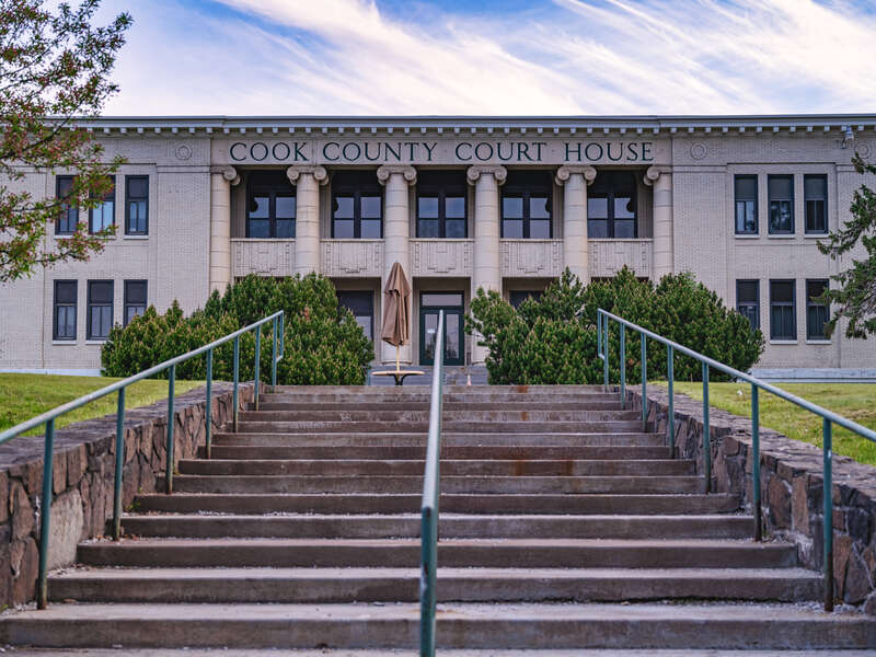 The Cook County Court House in Grand Marais, Cook County, Minnesota.