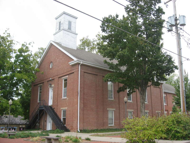 Front and eastern side of the Brown County Courthouse, located at 20 E. Main Street in downtown Nashville, Indiana, United States.  Built in 1874, the courthouse is now part of a historic district that is listed on the National Register of Historic