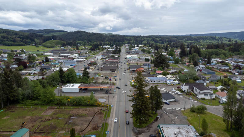 Downtown Forks, WA in June 2022.