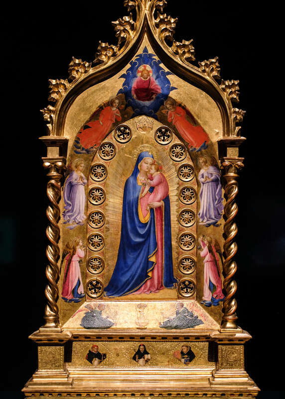 Fra Angelico, The Madonna della Stella (Madonna of the Star), Predella: Saint Dominic Flanked by Saints Peter Martyr and Thomas Aquinas c 1433-34 5/10/18 #gardnermuseum #earlyrenaissance #italy #painting