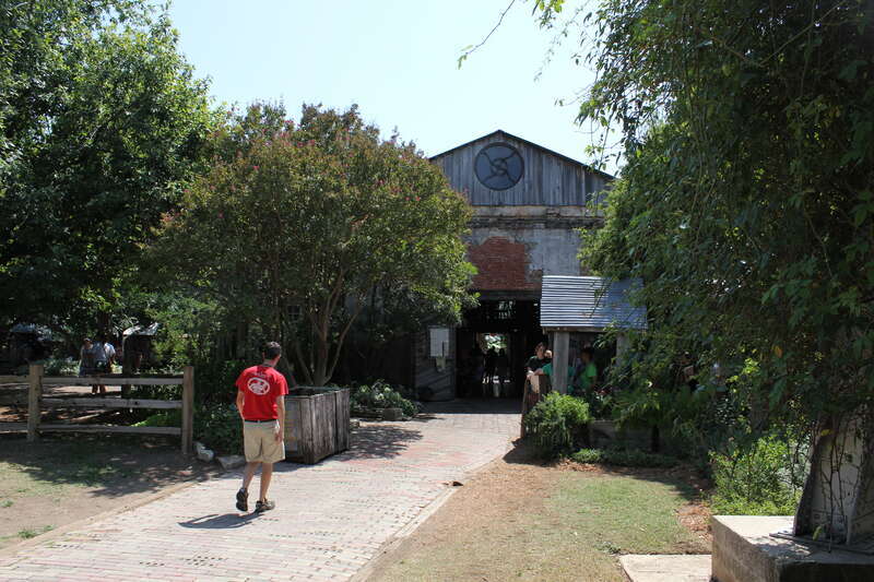 One of the most popular places in town, the Gristmill restaurant sits just uphill from the Guadalupe River.
