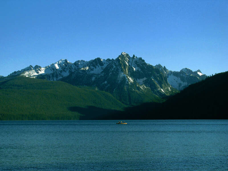Redfish Lake and the Grand Mogul in the Sawtooth Range of Sawtooth National Recreation Area, Idaho