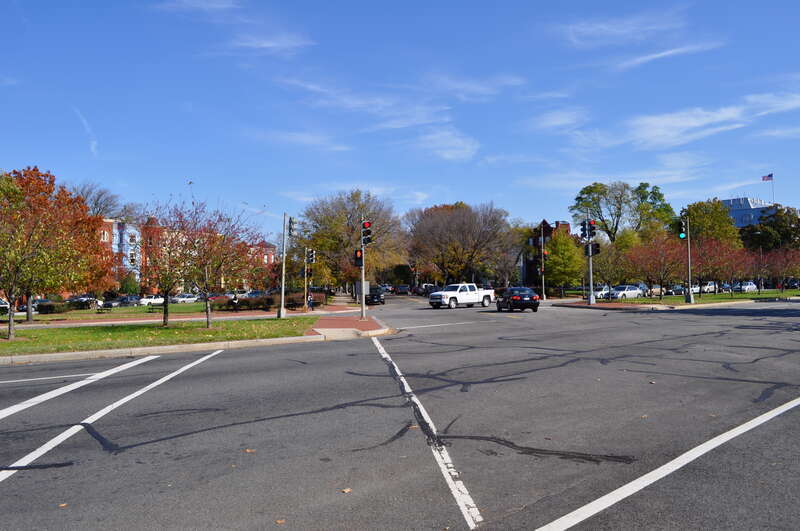 Seward Square in Southeast Washington, DC as seen from the intersection of North Carolina and Pennsylvania Avenues.
