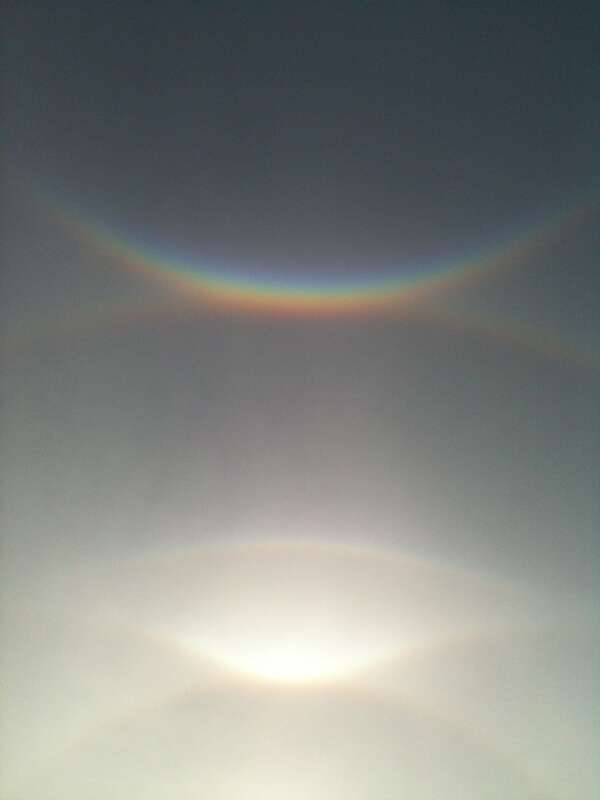 Circumzenithal arc, supralateral arc, Parry arc, upper tangent arc, and 22° halo in Salem, Massachusetts, Oct 27, 2012.