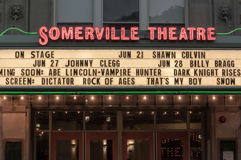 Day 170.The past couple of days have been tough photographically. I am leaving for a conference in Dublin on Thursday evening, and it has been a whirlwind getting things ready. This shot, of the Somerville Theater facade, is an idea I've been holding