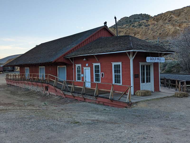 The Virginia and Truckee Railroad depot in Gold Hill