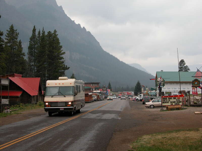 Entering Cooke City, Montana along U.S. Route 212 from the East.