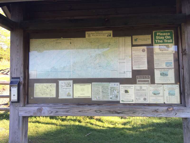 Informational bulletin board along the Rhododendron Trail within Grayson Highlands State Park in Grayson County, Virginia
