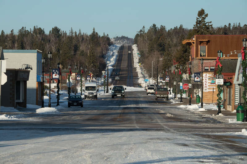 Grand Marais, MN is just one of many cities where visitors stay when enjoying winter recreation activities and scenic views of the U.S. Department of Agriculture (USDA) Forest Service (FS) Superior National Forest region and Lake Superior in