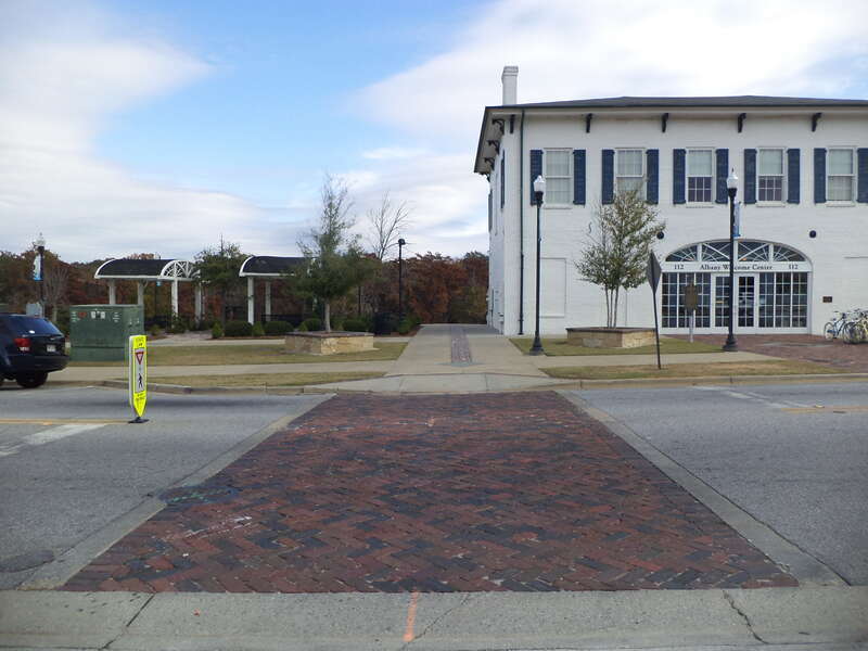 Brick crosswalk to Bridge House, Albany, Dougherty County, Georgia