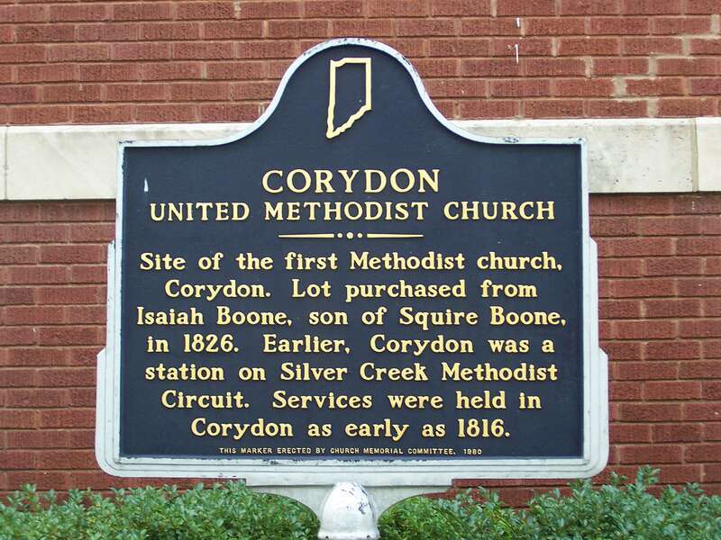 first Methodist church hitorical marker in corydon