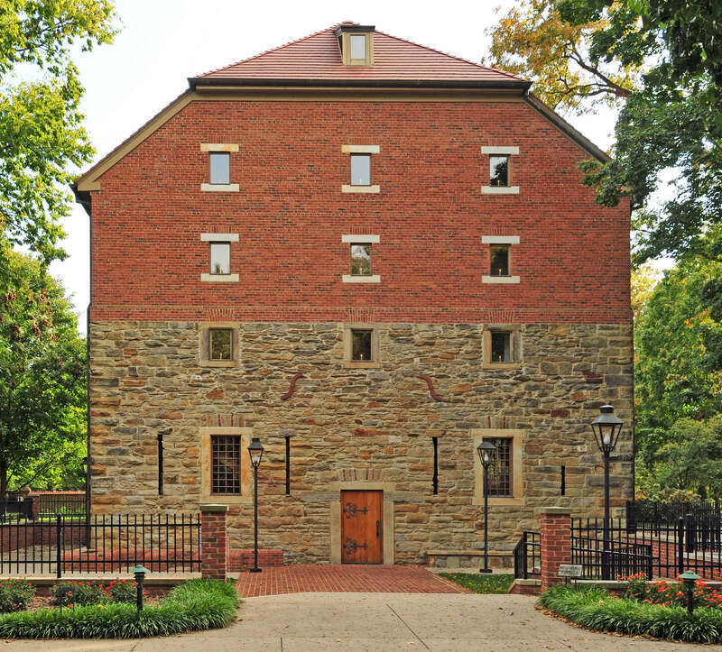Rapp Granary in New Harmony, Indiana, completed in the year 1818, restored in 1997-1999.