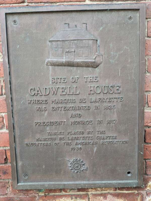 Site of the Cadwell House plaque at 79 Main Street in downtown Montpelier, Vermont.