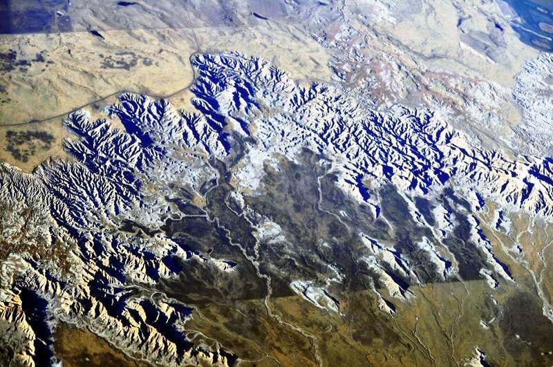 South Dakota SR 240 &amp;amp; Big Foot Pass Road, South Dakota, USA.