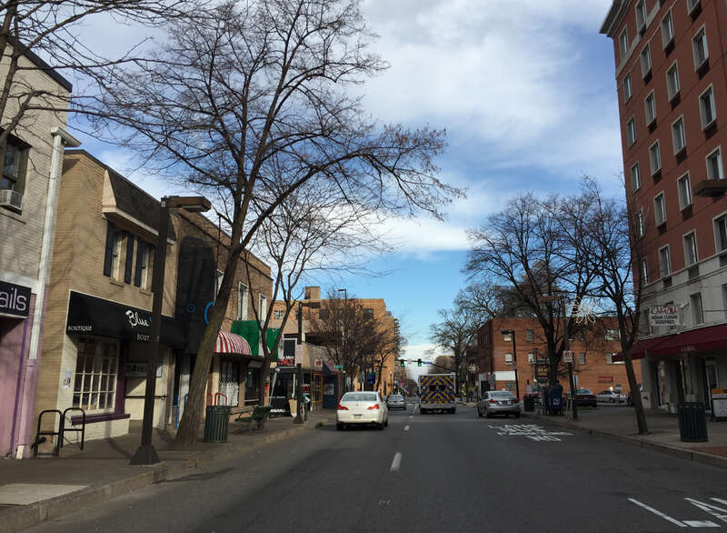 View north along Beaver Avenue (Pennsylvania Route 26) near Allen Street in State College, Pennsylvania