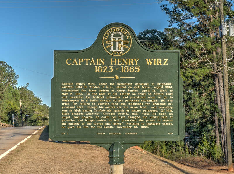 Captain Henry Wirz
1823 - 1865



Captain Henry Wirz, under the immediate command of Brigadier-General John H. Winder, C.S.A., absent on sick leave, August 1864, commanded the inner prison at Camp Sumter, April 12, 1864 to May 7, 1865. To the best