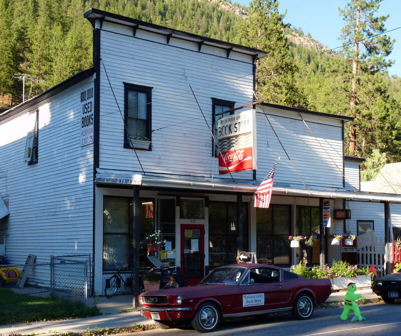 Storefront of Bestwick's Market, established 1910, now the Montana Valley Bookstore, Alberton, Montana, United States