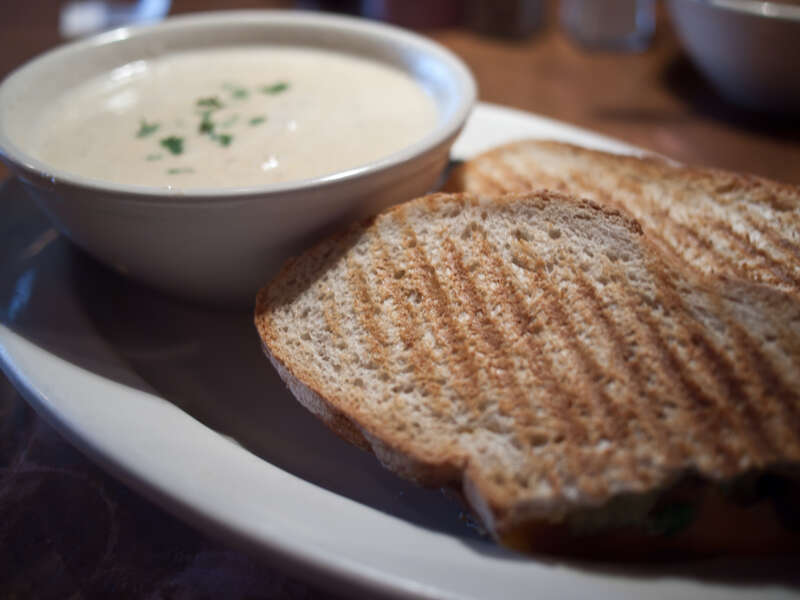 Served on old-world bread and filled with cheddar, avocado and bacon
Served with a bowl of corn chowder

Menu PDF