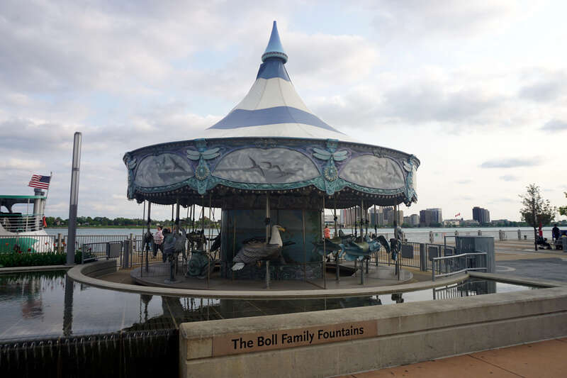 The Cullen Family Carousel at the William G. Milliken State Park and Harbor in Detroit, Michigan (United States).