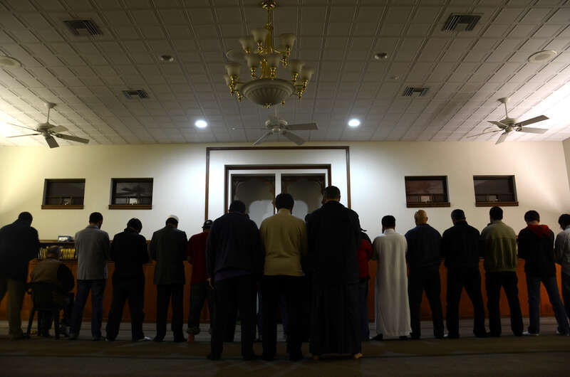 This photo was taken during the evening prayer at the Islamic Center of Central Missouri in Columbia, Missouri. Received by email from Alex Magera.