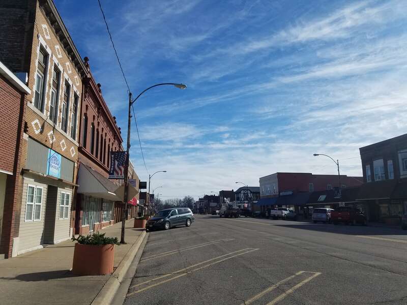 An image of the downtown area of Gillespie IL.