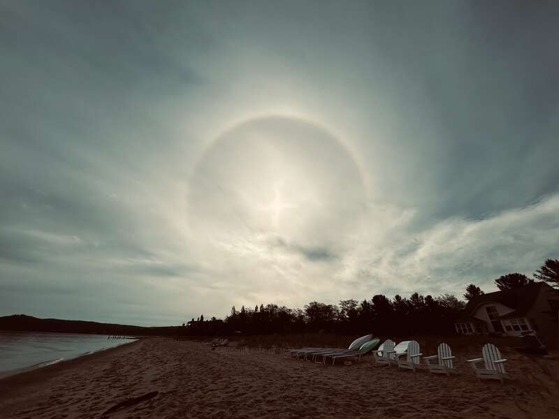A rare solar halo in Glen Arbor, Michigan on May 28, 2024