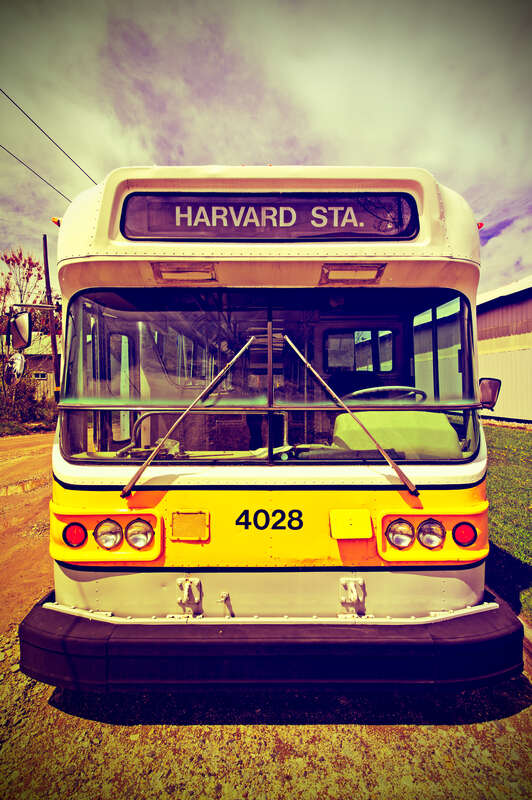 MBTA 4028, a Flyer E800 trolleybus built in 1976 and retired in 2008, at Seashore Trolley Museum in May 2012