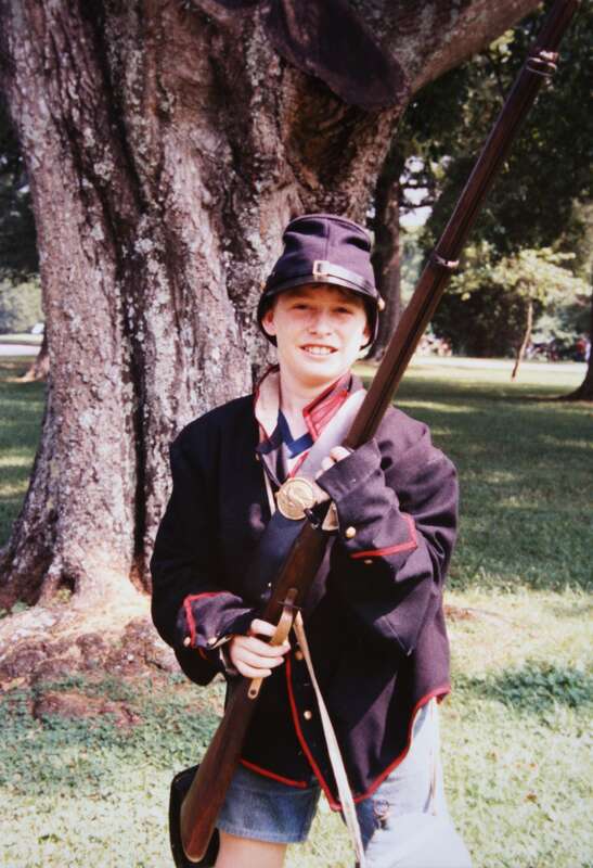 Marcus Todd, my son. Western Civil War Battlefield, Tennessee, digital copy from slide. Complete indexed photo collection at WorldHistoryPics.com.