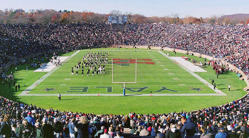 Halftime activities at The Yale-Harvard Game at the Yale Bowl, New Haven, CT, November 17, 2001. Picture by Henry Trotter.