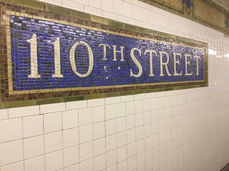 Mosaic tile for the 110th Street Station on the 6 Train