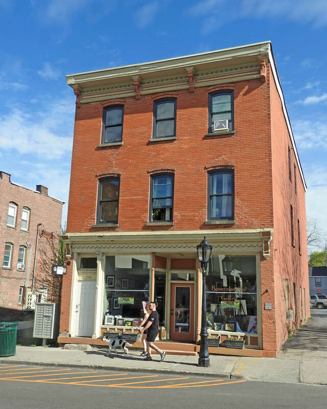 Looking north across Main Street on a sunny morning